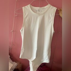 Abercrombie & Fitch white crewneck bodysuit